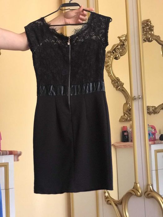 Дамска къса черна официлна рокля