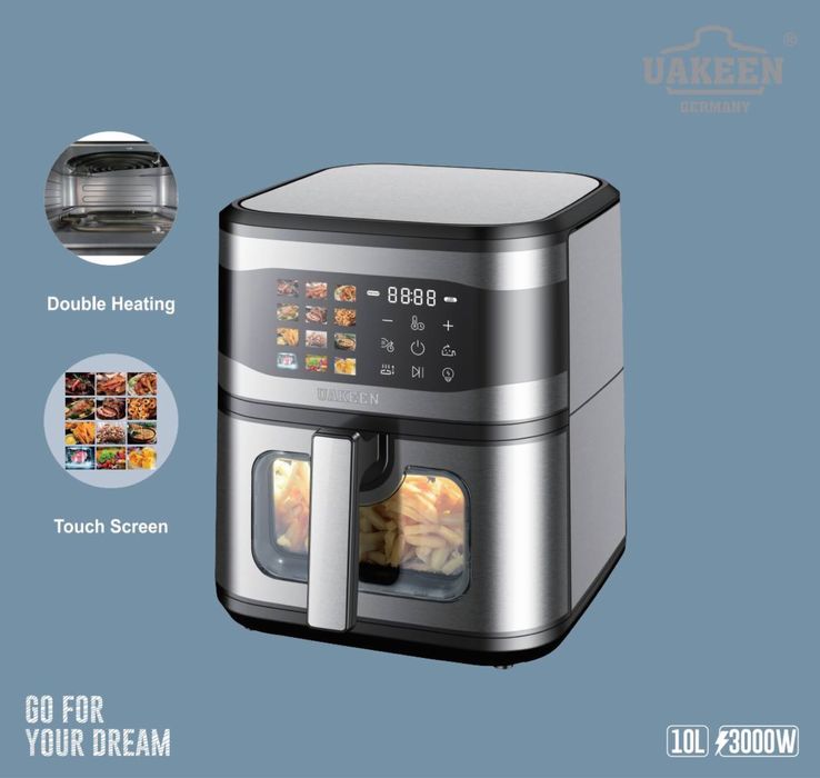 Аэрогриль электрический 10 в 1, фритюрница для готовки без масла, 10 л