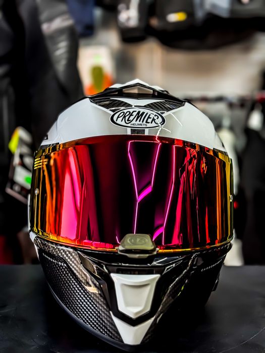 Casca Moto Premier Devil Carbon Gloss Grey , White