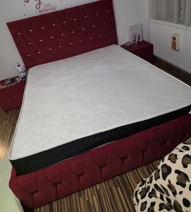 Pat matrimonial 160x200 cm + 2 noptiere – design modern, elegant
