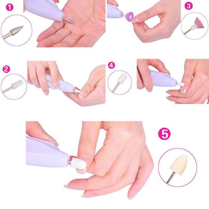 Безжична машинка за маникюр и педикюр с 5приставки+калъфче и ръководст