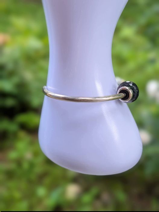 Veche bratara semi fixa din argint de 925, ametist, Trollbeads