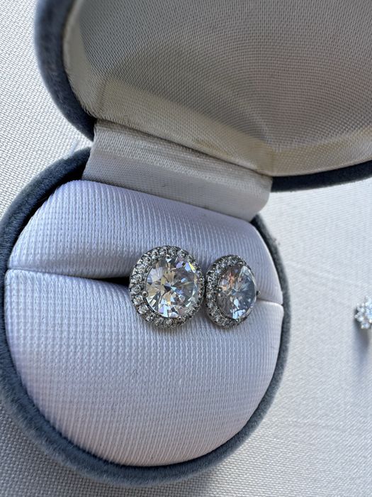 Cercei din argint si cubic zirconia