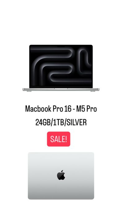 Macbook Pro 16 M5Pro/24GB/1TB/SpaceBlack