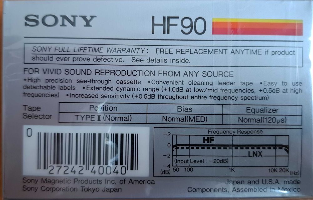 Продам кассету SONY HF 90 1984 г.в.
