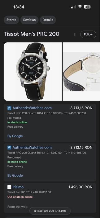 Ceas barbatesc Tissot T-Sport PRC 200 Quartz T014.410A - raritate !