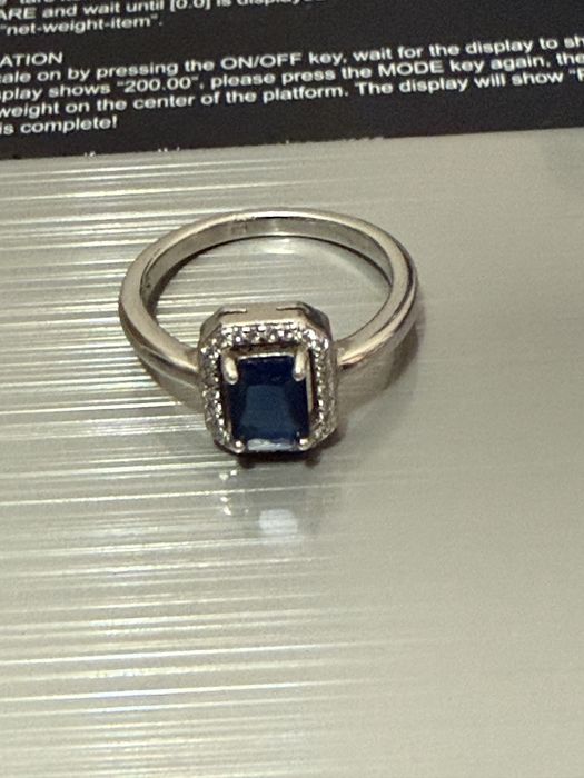 Inel Argint elegant cu piatră albastră – mărimea 22,2 mm