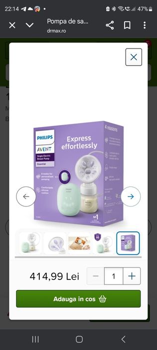 Vând pompa de sani foarte puțin folosita !