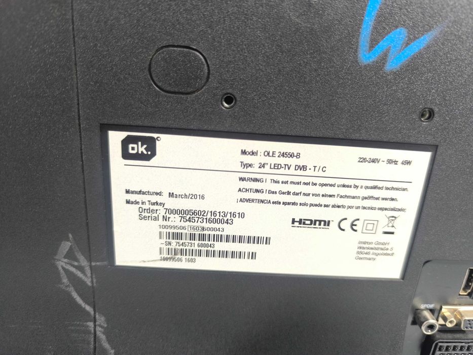 Televizor OK 24 inch LED TV Full HD HDMI USB VGA SCART