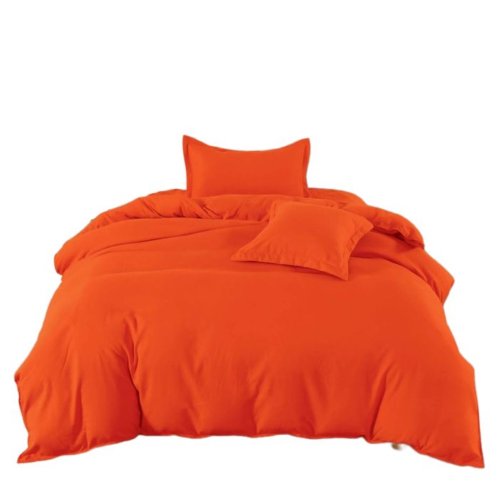 Lenjerie De Pat Phoenix Xc022, Bumbac, 4 Piese, Cu Elastic, Portocaliu