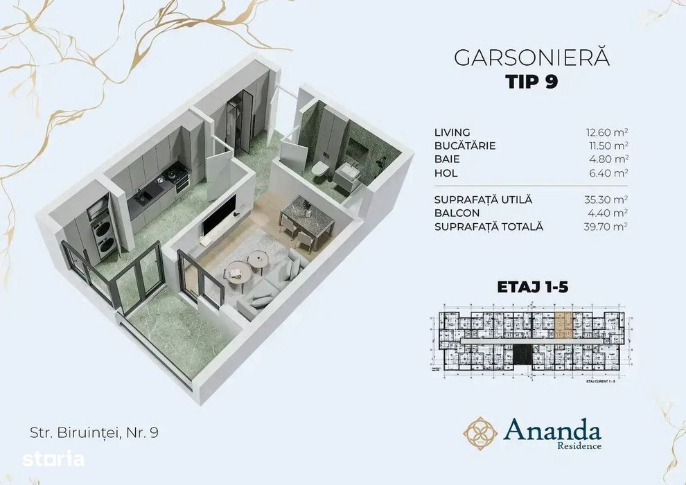 Garsonieră I Confort premium I Ananda Residence