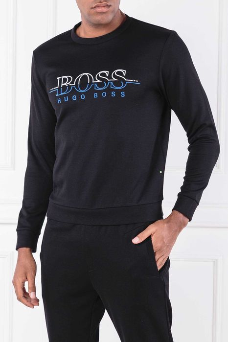 Hugo Boss Green SALBO мъжка черна блуза фланела размер L Slim Fit