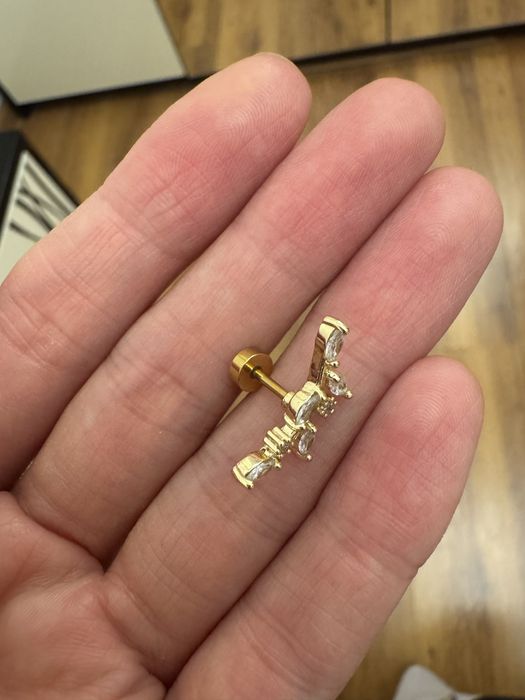 Серьга для пирсинга уха хряща мед сталь