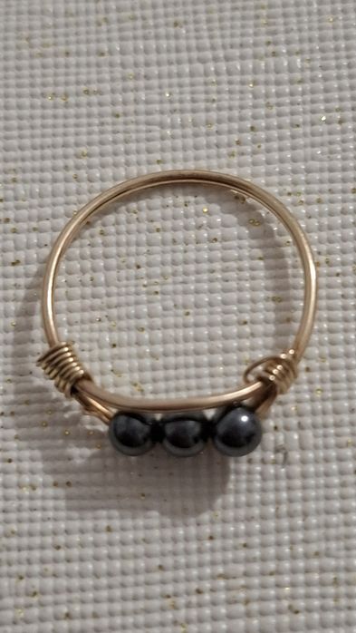 Inel aur 14k cu hematite