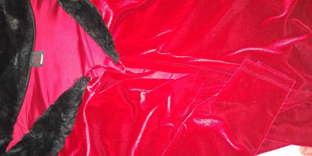 Cardigan/ Bolero rosu cu guler blanita neagra, dama, M-L