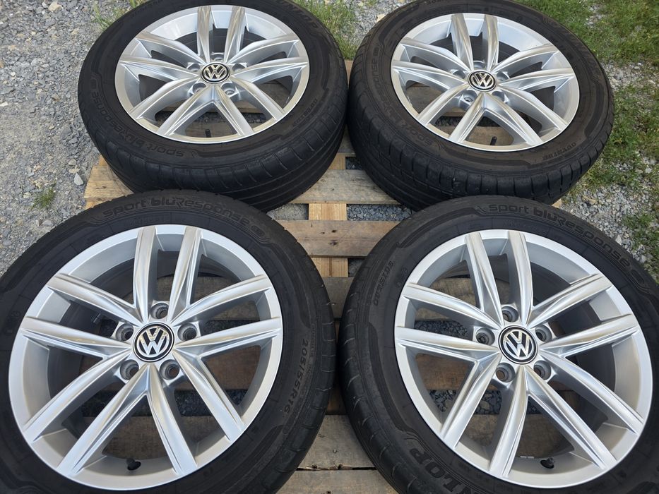 Лети джанхи 16ки 5х112 VW + летни гуми 205/55/16 Dunlop