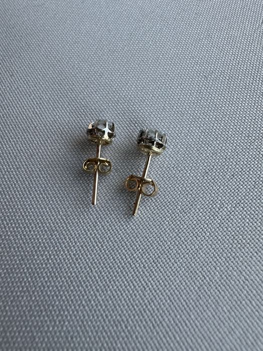 Cercei din aur 14 k si diamante rose cut