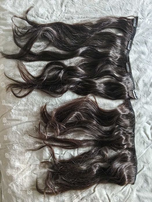 Коса от естествен косъм, среден клас, цвят тъмно кестеняво (02)