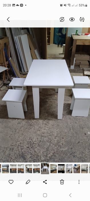 Стол с табуретки