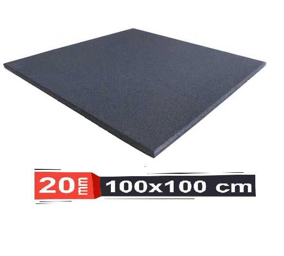 Фитнес Настилки Плочи Размер 100 х 100 см, Гумена Настилка, Сиво