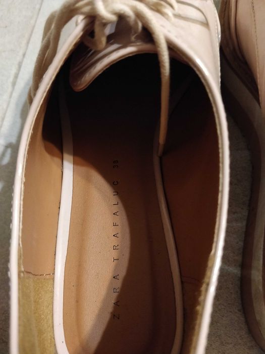 pantofi Zara Roz pudrat lacuiti