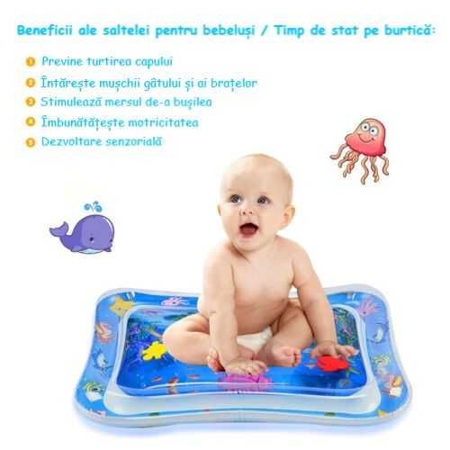Saltea cu apa si centru de activitati pentru bebelusi 65 cm x 50 cm