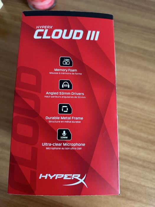 Casti Gaming HyperX Cloud III, DTS Headphone:X Spatial Audio, drivere 53mm, microfon detasabil cu metal mesh, noise cancelling si indicator LED