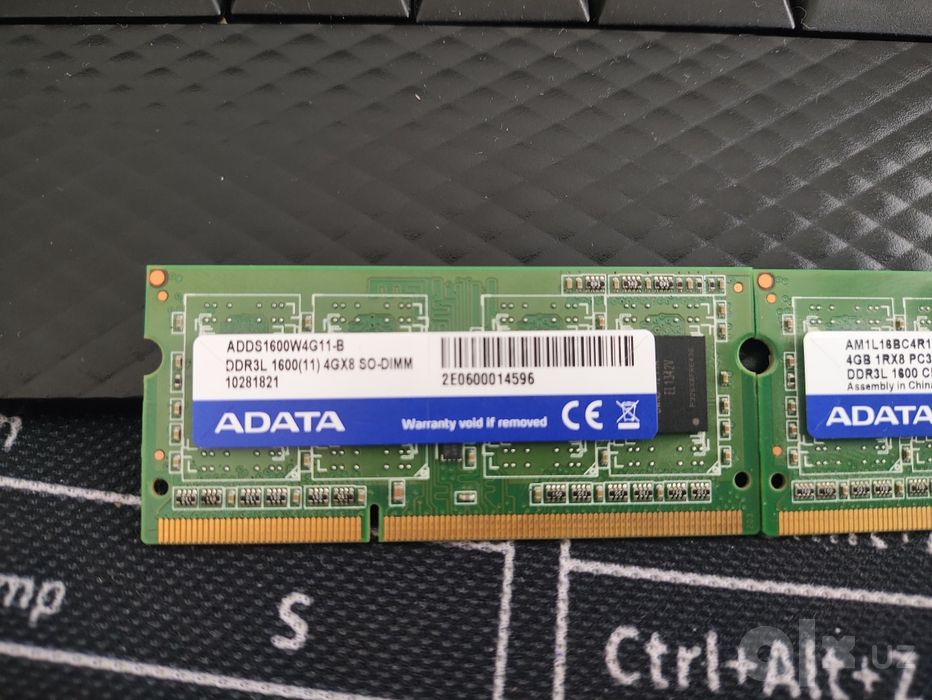 DDR3L 1600 4GX8. Notebook uchun.