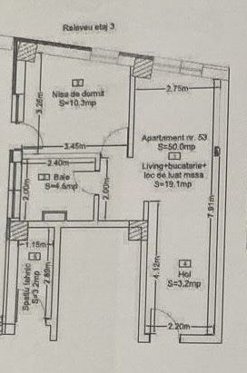 Apartament de 2 camere, 37,2mp, zona dambul rotund