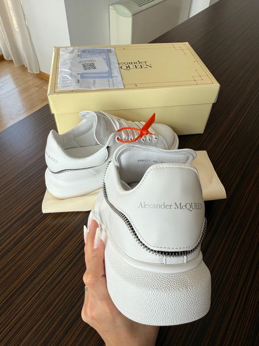 Adidasi Alexander M C Q U E E N full white Zipper