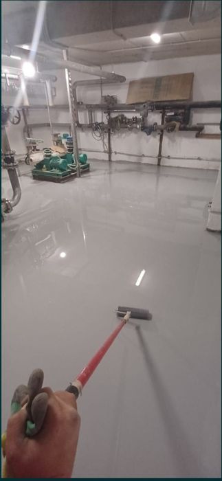 Эпоксидный полы. Топинг затирка.