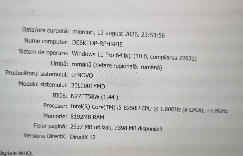 Lenovo Thinkpad T580 i5 8250u, 8 GB RAM, 256 GB ssd, display 4k