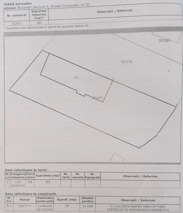Teren 366mp Autorizatie de constructie S+P+2