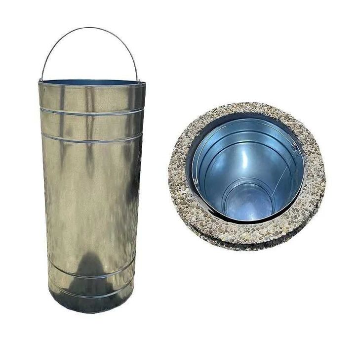 Cos de gunoi stradal Marbella din beton cu marmura alba 43×79 cm