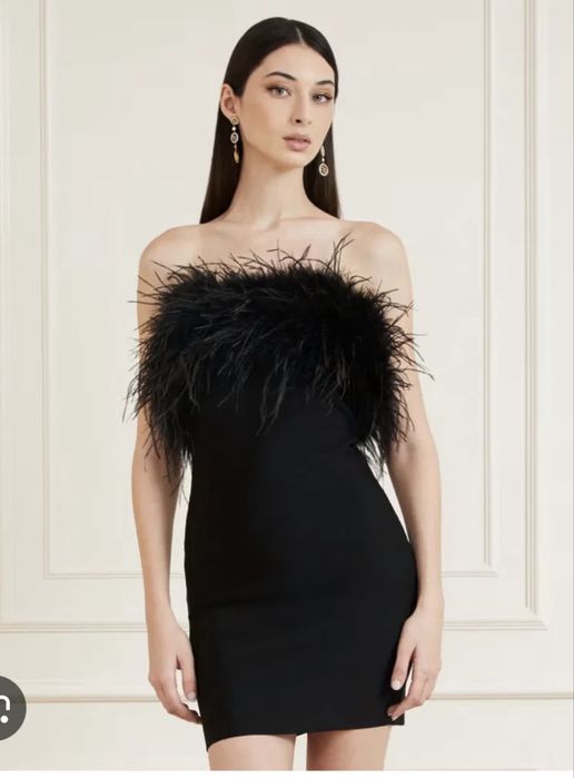 Платье guess с перьями