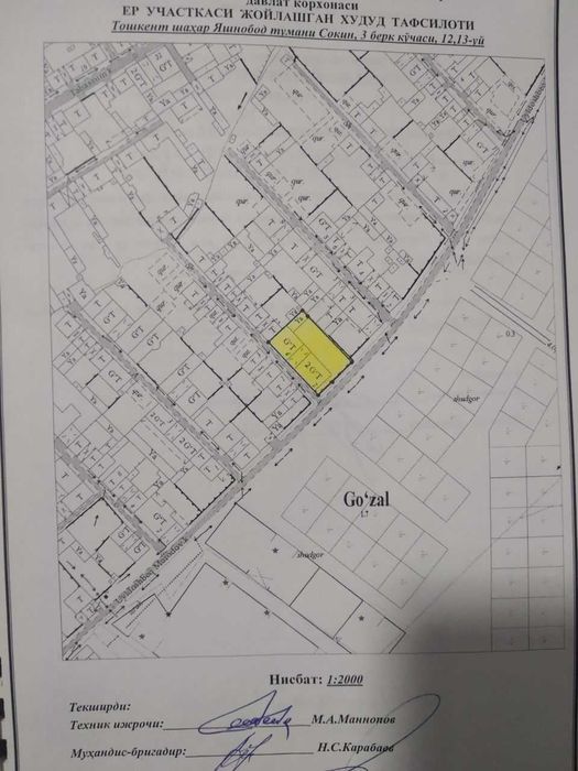 Продаётся прямоугольный Дом 5.35 соток Яшнабадский район Улица Сокин