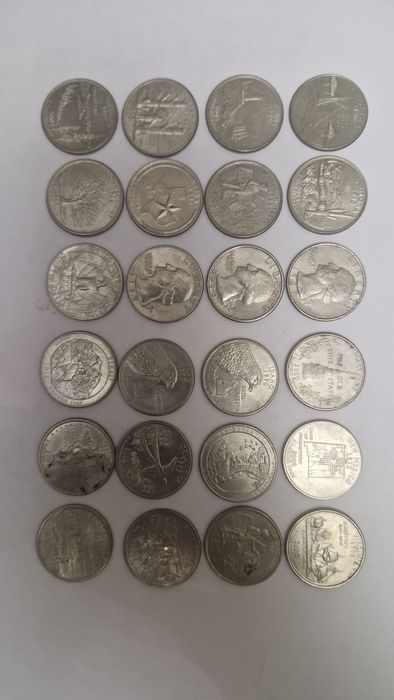 Собрание монет,  50 штатов США, номинал 25 центов(quater)