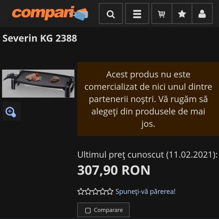 Grill electric nou Severin KG 2388 2200W