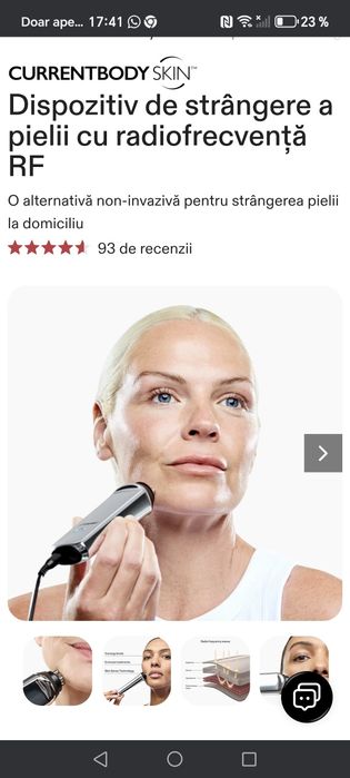 Dispozitiv de strângerea a pielii cu radiofregventă RF