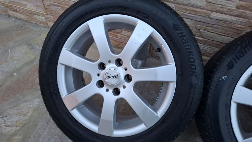 Продавам 4бр. алуминиеви джанти Ronal 16" 5x112 с гуми Hankook