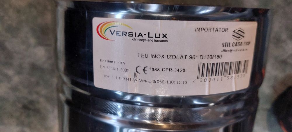 Burlane și teu din inox duble, izolate, 120/180 mm  NOI,cu factură