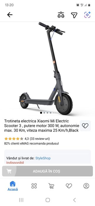 Trotineta ca nouă xiaomi scuter3 motor 300w