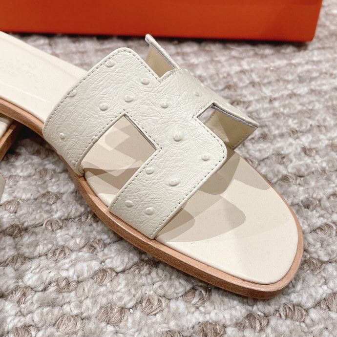 Papuci hermes piele ostrich (strut)