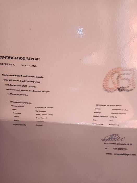 Огърлица от перли речни истински