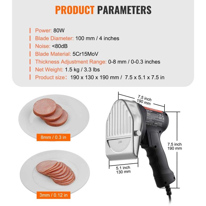 Нож за дюнер кебап машинка за рязане дюнер месо електрическа резачка
