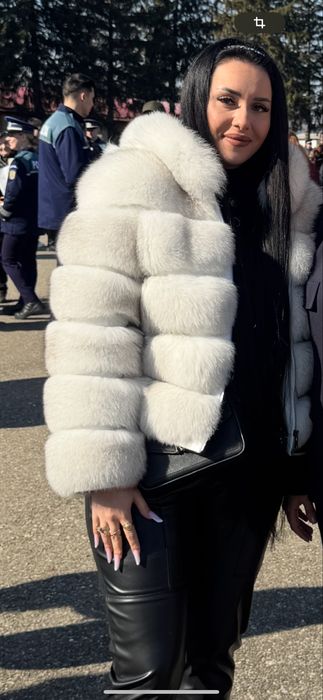 Haina de blană naturală de vulpe