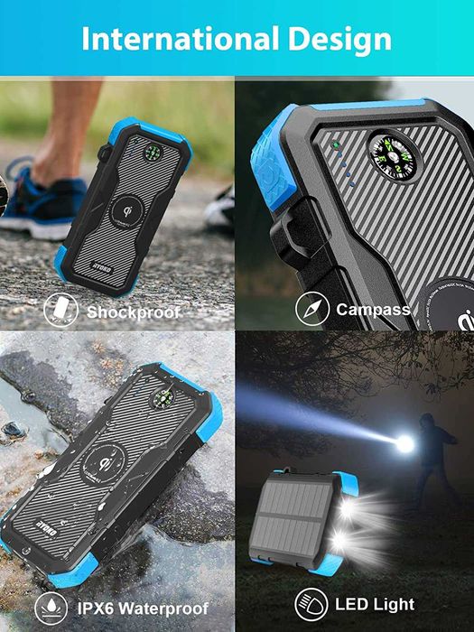 Ryoko Solar Charger Power Bank, 30000mAh