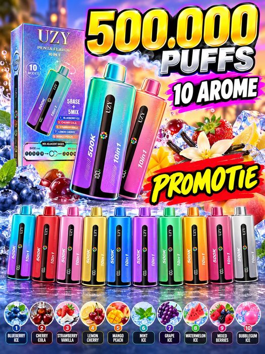 Exclusivitate Vape 500.000 Puffs 10 Arome Reincarcabil