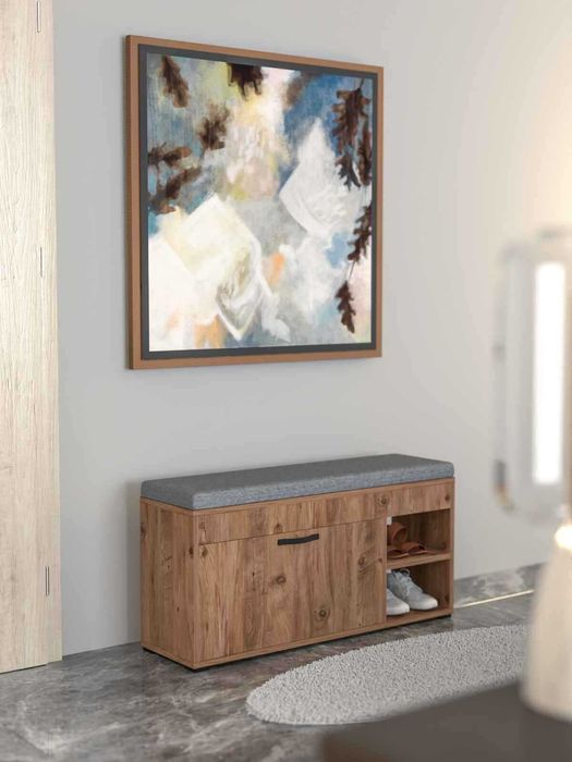 Шкаф за обувки с пейка / Шкаф пейка за обувки с възглавница