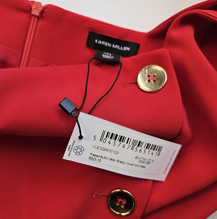 Karen Millen нова миди червена рокля UK10 ЕU38 S/M